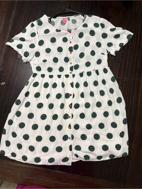 FARM Rio White Dress with Dark Green Polka Dots